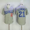 Santurce Crabbers 21 Roberto Clemente Movie Baseball Jersey Grey