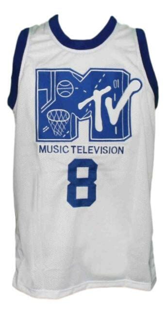 Steve Urkel #8 MTV Rock N Jock Basketball Jersey White 2 Steve Urkel #8 MTV Rock N Jock Basketball Jersey White