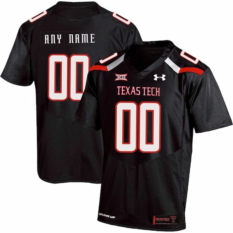 Texas Tech Custom Jersey Name and Number NCAA College Football Black 10 Texas Tech Custom Jersey Name and Number NCAA College Football Black