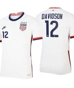 Tierna Davidson Home White 2020-21 no.12 USWNT Soccer Four Star Jersey