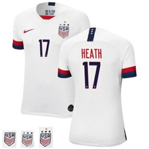 Tobin Heath Home White no.17 USWNT Champions Soccer Jersey