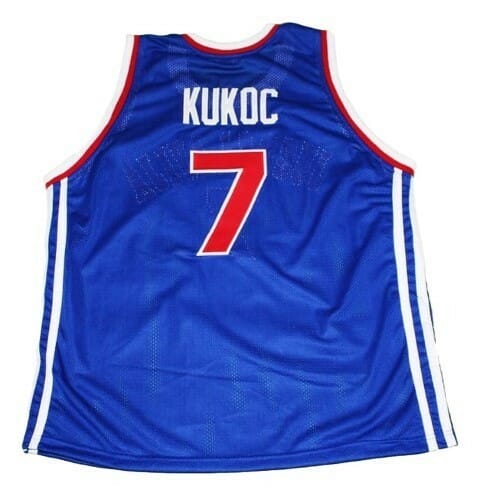 Toni Kukoc #7 Jugoslavija Yugoslavia Basketball Jersey Blue