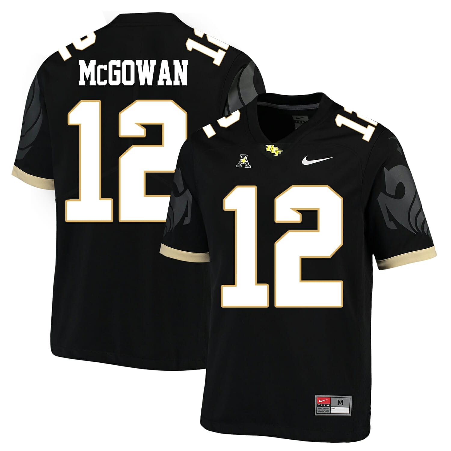 UCF Knights #12 Taj McGowan NCAA College Football Jersey Black 1 UCF Knights #12 Taj McGowan NCAA College Football Jersey Black