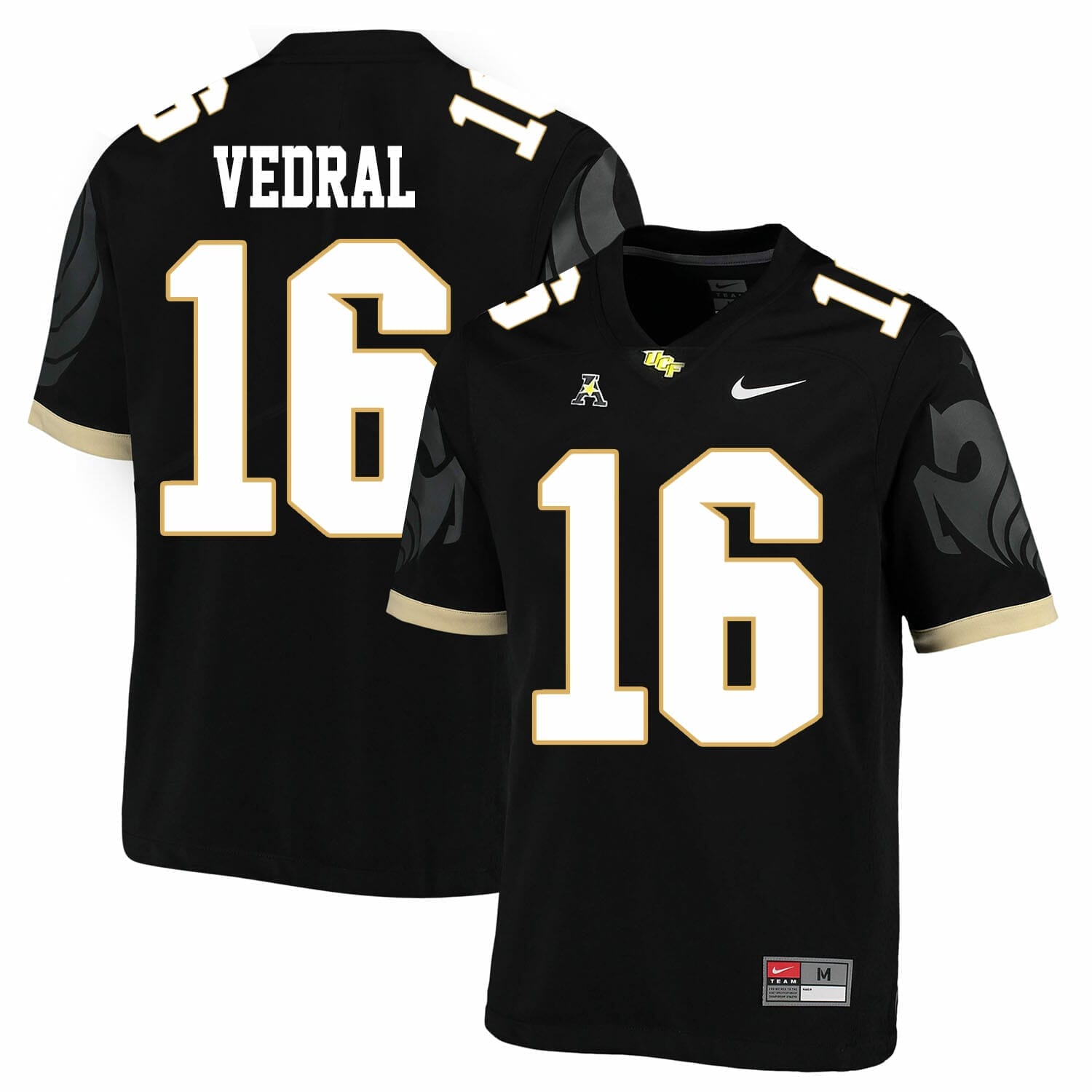 UCF Knights #16 Noah Vedral NCAA College Football Jersey Black 1 UCF Knights #16 Noah Vedral NCAA College Football Jersey Black