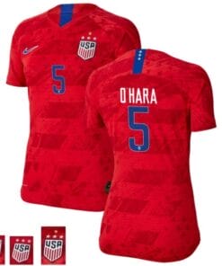 USWNT Kelley OHara Away Red No.5 2019 Champions Soccer Jersey