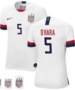 USWNT Kelley OHara Home White No.5 2019 Champions Soccer Jersey