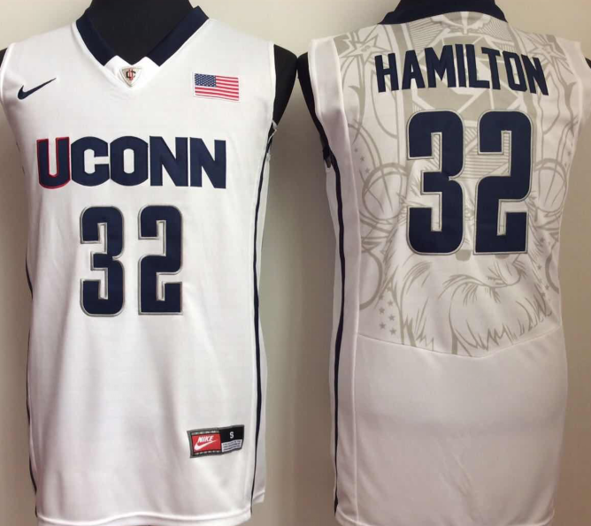 Uconn Huskies #32 Richard Hamilton NCAA Basketball Jersey White 1 Uconn Huskies #32 Richard Hamilton NCAA Basketball Jersey White