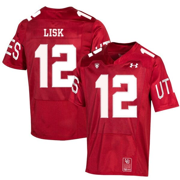 Utah Utes #12 Drew Lisk NCAA College Football Jersey Red 1 Utah Utes #12 Drew Lisk NCAA College Football Jersey Red