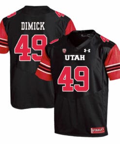 Utah Utes #49 Hunter Dimick NCAA College Football Jersey Black