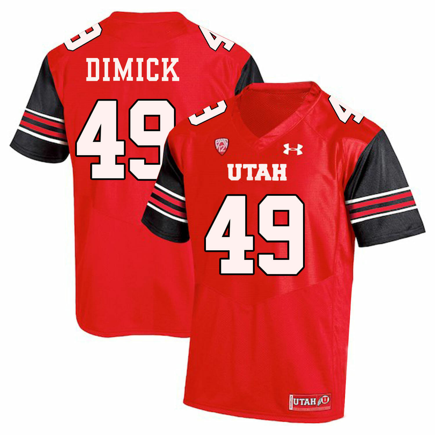 Utah Utes #49 Hunter Dimick NCAA College Football Jersey Red 1 Utah Utes #49 Hunter Dimick NCAA College Football Jersey Red