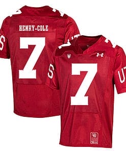 Utah Utes #7 Devonta e Henry Cole NCAA College Football Jersey Red
