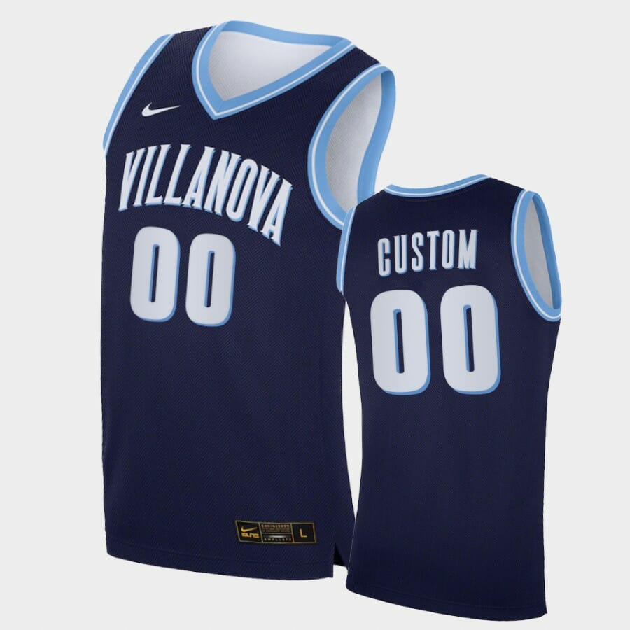 Villanova Wildcats Custom Name Number Navy Replica College Basketball Jersey 1 Villanova Wildcats Custom Name Number Navy Replica College Basketball Jersey