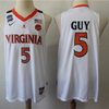 Virginia Cavaliers 5 Kyle Guy NCAA Basketball Jersey White