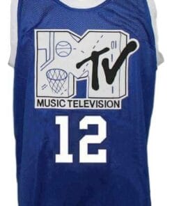 Vlade Divac #12 Rock n'Jock Basketball Jersey Sewn Blue