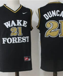 Wake Forest Demon Deacons #21 Tim Duncan NCAA Basketball Jersey Black
