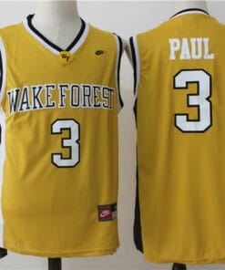 Wake Forest University #3 Chris Paul NCAA Basketball Jersey Yellow