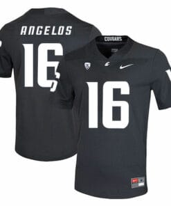 Washington State Cougars #16 Aaron Angelos NCAA Football Jersey Black