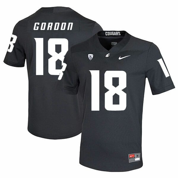 Washington State Cougars #18 Anthony Gordon NCAA Football Jersey Black 1 Washington State Cougars #18 Anthony Gordon NCAA Football Jersey Black