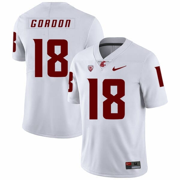 Washington State Cougars #18 Anthony Gordon NCAA Football Jersey White 1 Washington State Cougars #18 Anthony Gordon NCAA Football Jersey White