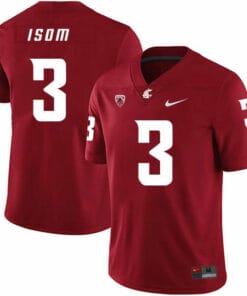 Washington State Cougars #3 Daniel Isom NCAA Football Jersey Red