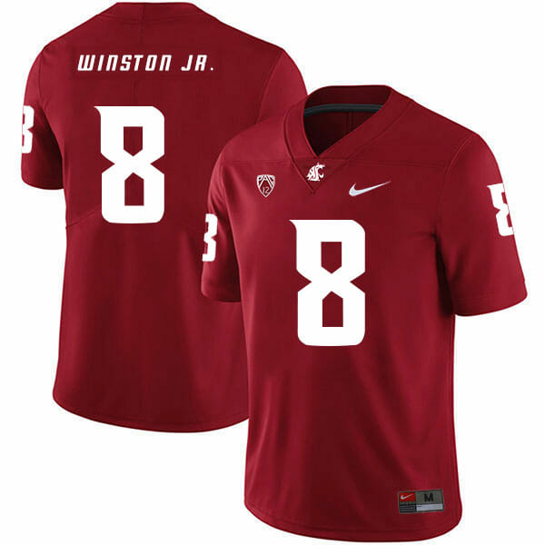 Washington State Cougars #8 Easop Winston Jr. Football Jersey Red 1 Washington State Cougars #8 Easop Winston Jr. Football Jersey Red