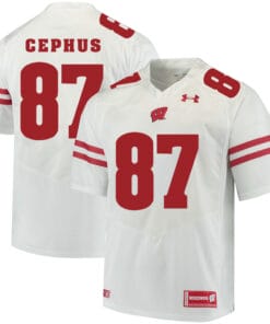 Wisconsin Badgers #87 Quintez Cephus College Football Jersey White