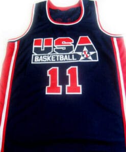 Karl Malone #11 Team USA BasketBall Jersey Navy Blue
