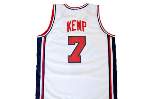 Shawn Kemp #7 Team USA New Basketball Jersey White 1 Shawn Kemp #7 Team USA New Basketball Jersey White