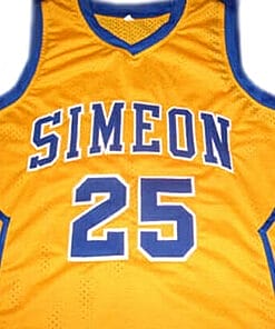 Derrick Rose #25 Simeon High School Basketball Jersey Yellow