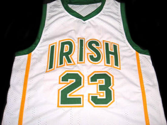 Lebron James #23 Irish High School Basketball Jersey White 2 Lebron James #23 Irish High School Basketball Jersey White