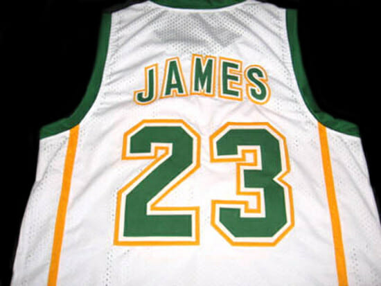 Lebron James #23 Irish High School Basketball Jersey White 1 Lebron James #23 Irish High School Basketball Jersey White