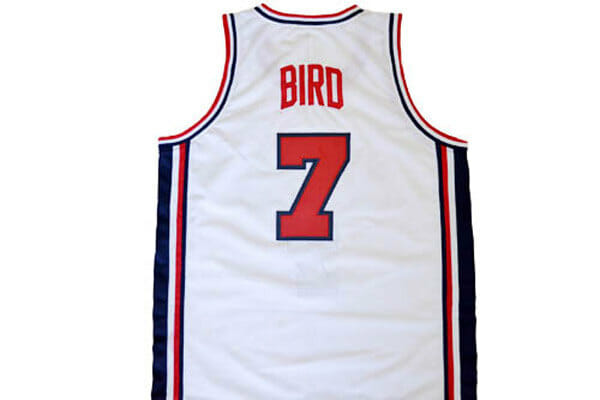 Larry Bird #7 Team USA Basketball Jersey White 1 Larry Bird #7 Team USA Basketball Jersey White