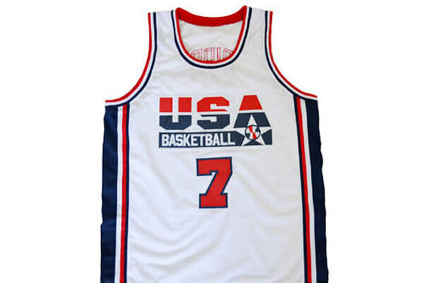 Larry Bird #7 Team USA Basketball Jersey White 2 Larry Bird #7 Team USA Basketball Jersey White