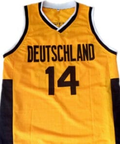 Dirk Nowitzki #14 Team Deutschland Germany Basketball Jersey Yellow 4 Dirk Nowitzki #14 Team Deutschland Germany Basketball Jersey Yellow