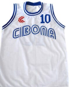Drazen Petrovic #10 Cibona Croatia Basketball Jersey White