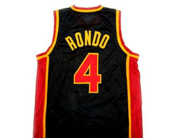 Rajon Rondo #4 Oak Hill High School Basketball Jersey Black 1 Rajon Rondo #4 Oak Hill High School Basketball Jersey Black