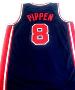 Scottie Pippen #8 Team USA Basketball Jersey Navy Blue