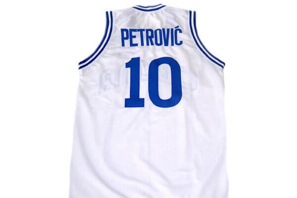 Drazen Petrovic #10 Cibona Croatia Basketball Jersey White 1 Drazen Petrovic #10 Cibona Croatia Basketball Jersey White