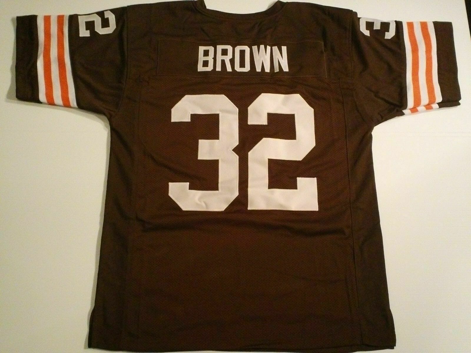 UNSIGNED CUSTOM Sewn Stitched Jim Brown Brown Jersey 1 UNSIGNED CUSTOM Sewn Stitched Jim Brown Brown Jersey