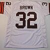 UNSIGNED CUSTOM Sewn Stitched Jim Brown White Jersey 7 s l1600 1 149