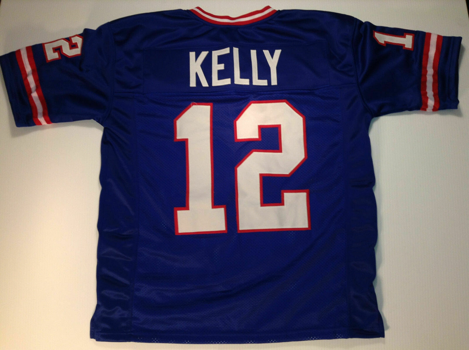 UNSIGNED CUSTOM Sewn Stitched Jim Kelly Blue Jersey 1 UNSIGNED CUSTOM Sewn Stitched Jim Kelly Blue Jersey