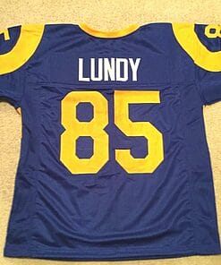 UNSIGNED CUSTOM Sewn Stitched Lamar Lundy Blue Jersey