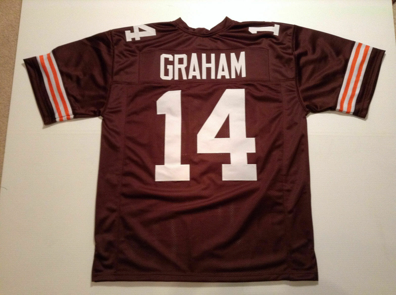 UNSIGNED CUSTOM Sewn Stitched Otto Graham Brown Jersey 1 UNSIGNED CUSTOM Sewn Stitched Otto Graham Brown Jersey