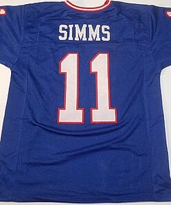 UNSIGNED CUSTOM Sewn Stitched Phil Simms Blue Jersey