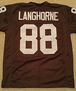 UNSIGNED CUSTOM Sewn Stitched Reggie Langhorne Brown Jersey