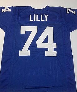 UNSIGNED CUSTOM Sewn Stitched Bob Lilly Blue Jersey