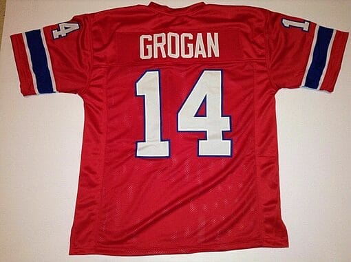 UNSIGNED CUSTOM Sewn Stitched Steve Grogan Red Jersey