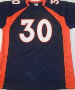 Alternative view of UNSIGNED CUSTOM Sewn Stitched Terrell Davis Blue Jersey