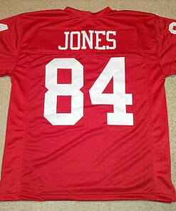 UNSIGNED CUSTOM Sewn Stitched Brent Jones Red Jersey
