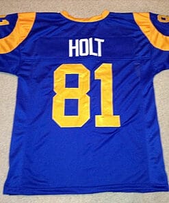 UNSIGNED CUSTOM Sewn Stitched Torry Holt Blue Jersey
